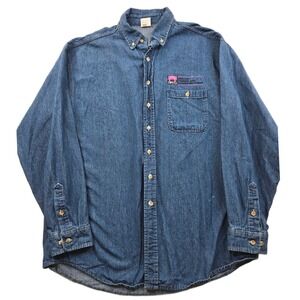Union Line Denim Shirt Mens XL‎ Blue Jean Cotton Union Made USA Carpenters Logo
